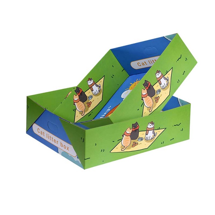 Litiera pentru pisici, hartie de unica folosinta, ecologica, pliabila, dimensiune extra mare, potrivita pentru calatorii, uz casnic, cazare, izolare si portabilitate, dimensiune medie, pachet de 2