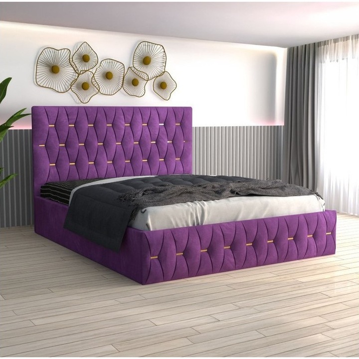 Pat Tapitat Eric Mov AmzMob cu Saltea Ortopedica 180x200cm