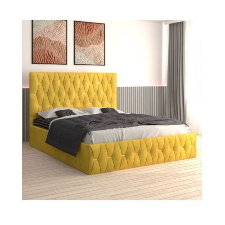 Pat Tapitat Eric Galben AmzMob, Saltea Ortopedica Inclusa 160x200cm