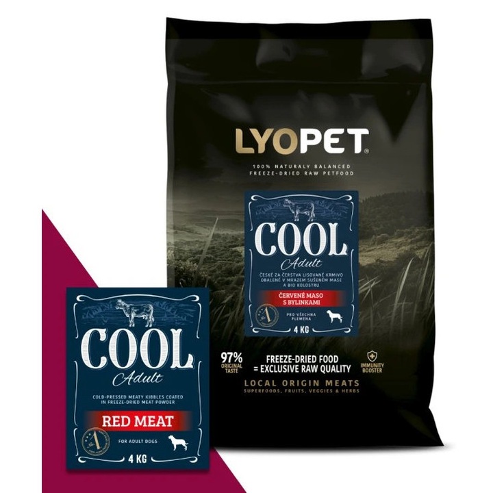 Hrana Liofilizata pentru caini LYOPET Cool Red Meat – Vita 1.5kg