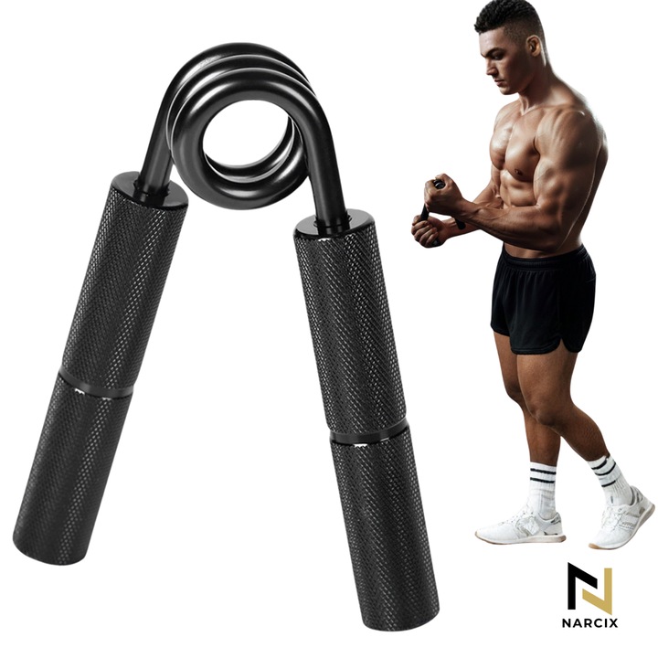 NARCIX Fitnesz Marokerősítő, 125 kg, Rozsdamentes Acél, Csúszásgátló Fogantyúk, Fekete