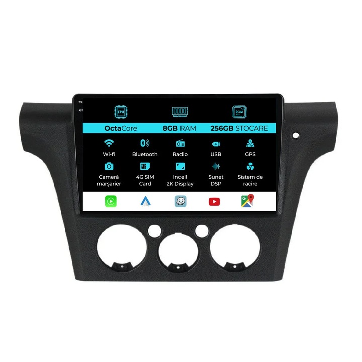 Navigatie Dedicata Mitsubishi Outlander (2001-2005), 2K, 8Gb Ram, 256Gb Stocare, Carplay