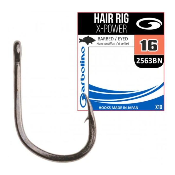 Set 10 Carlige Garbolino No.14 Hair Rig X-Power