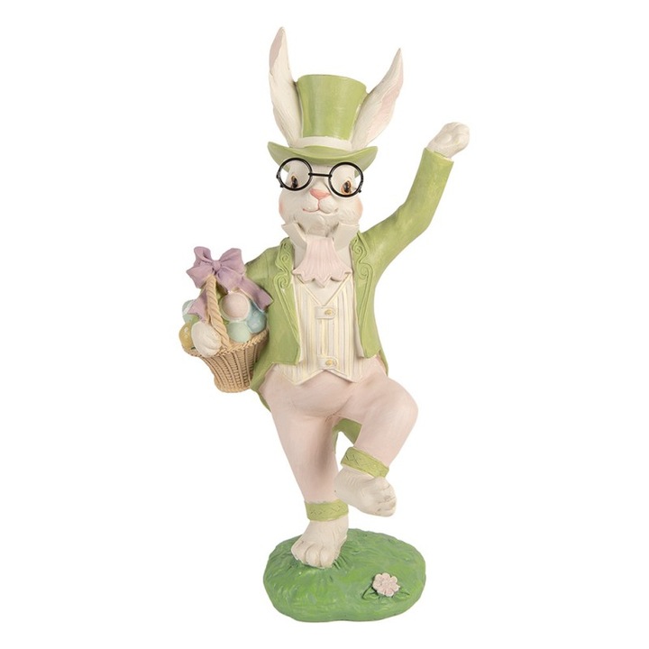 Figurina Iepuras Paste polirasina multicolora 19x15x36 cm