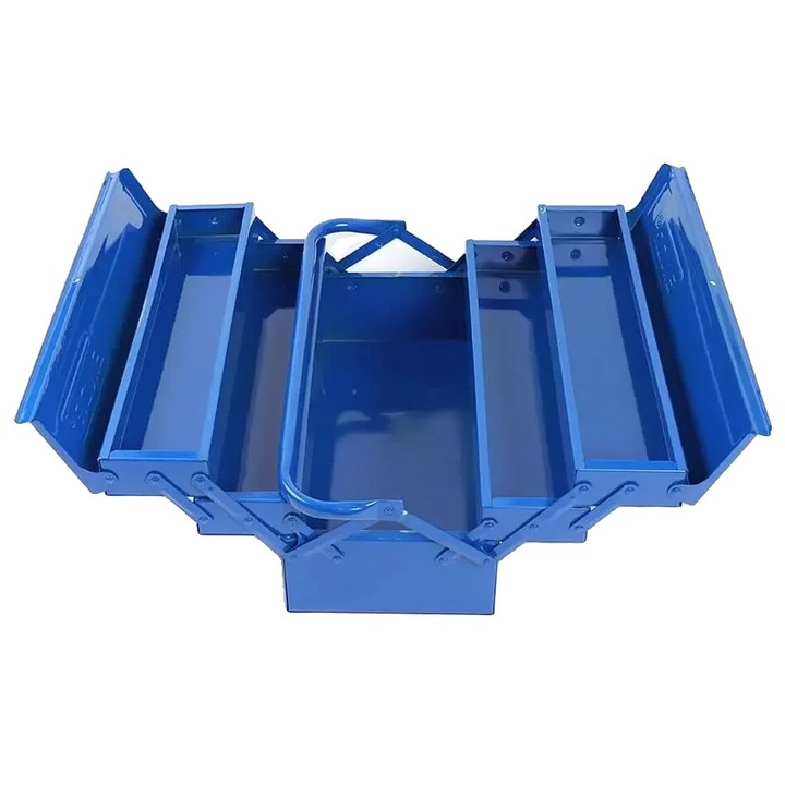 Cutie de scule, design portabil si pliabil, rezistenta la apa, albastra, 400x200x210mm