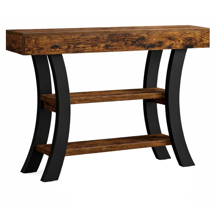 Masa Living/Hol, Blackswan Design Germina, lemn maro/ negru, 105x30x80 cm