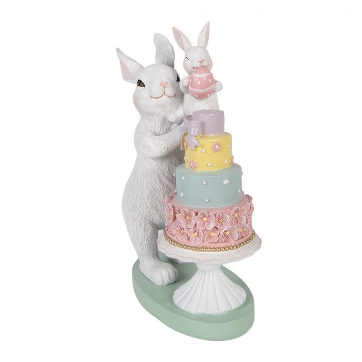 Figurina Iepurasi Paste polirasina multicolora 21x10x27 cm