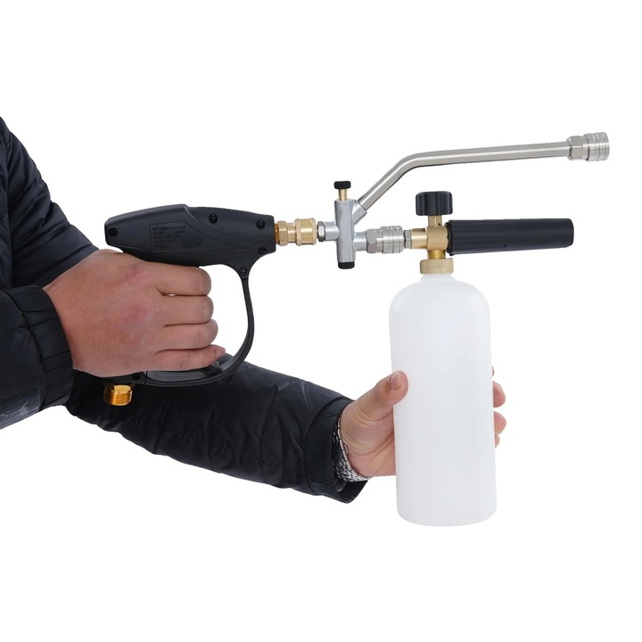 Masina de curatat, 5 duze interschimbabile, spuma ajustabila, unghiuri de pulverizare versatile, dimensiuni standard