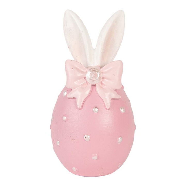 Ou decorativ Paste polirasina roz Ø 6x12 cm