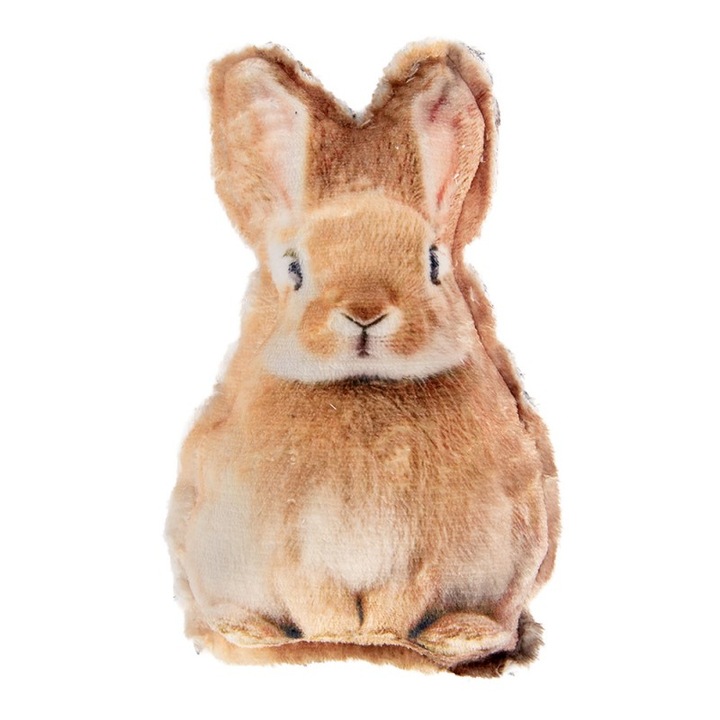 Perna decorativa Paste Iepuras poliester maro 13x5x22 cm