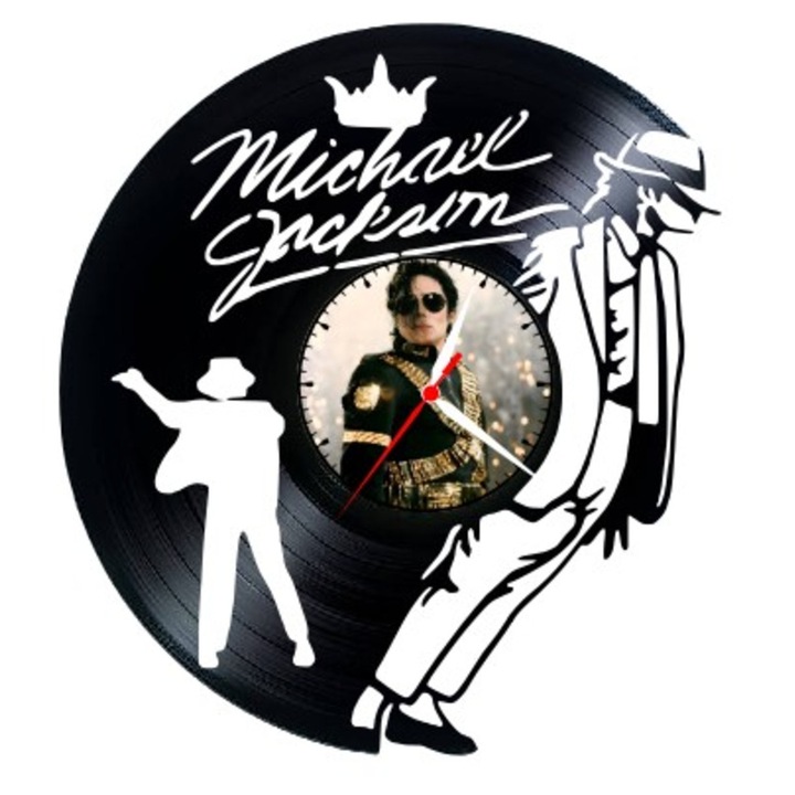 Стенен часовник Майкъл Джексън от винилова плоча, ръчна изработка, 12 инча