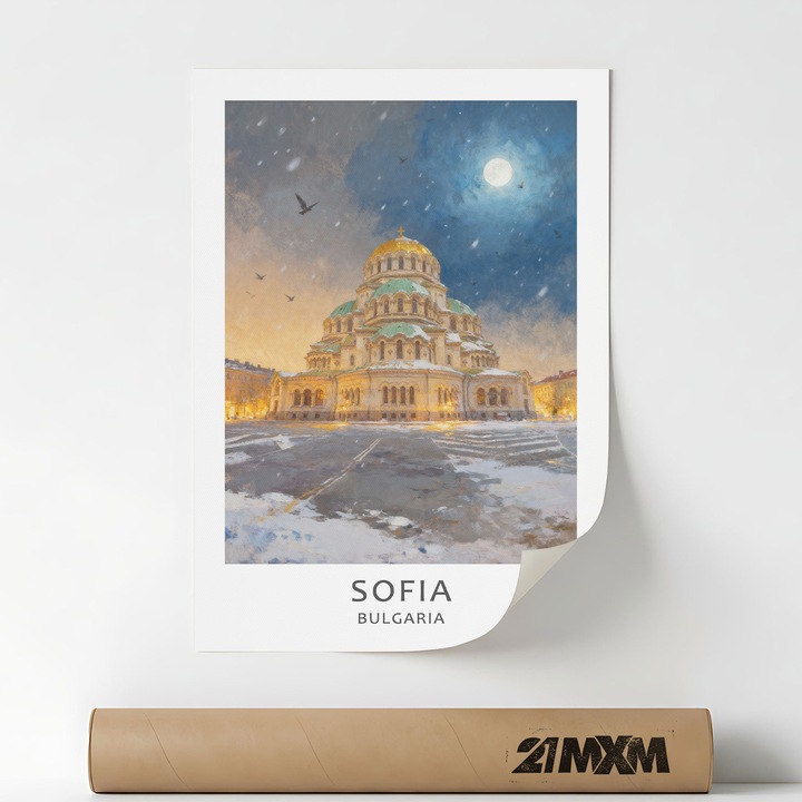 Плакат 'Орас-София' от П. Панза Мата – Минималистичен Дизайн, A3 (29.7 x 42 см), Без Рамка