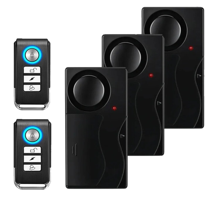 Alarma Antifurt cu Telecomanda, Sensibilitate Ajustabila, 3host 2remote, Alb, 108dB