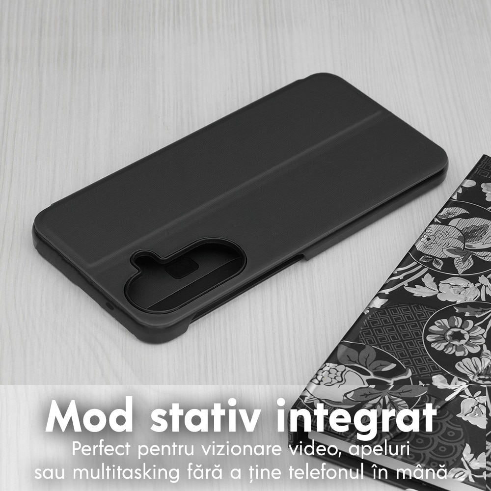 Husa pentru Samsung Galaxy S26 Tip Carte, S-View, Functie de Stand, Calitate Premium, Antisoc, Protectie Sporita, Negru