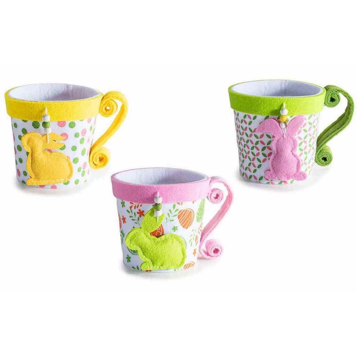 Set 3 decoratiuni Paste textil multicolor 13,5 x 10,5 x 10 H