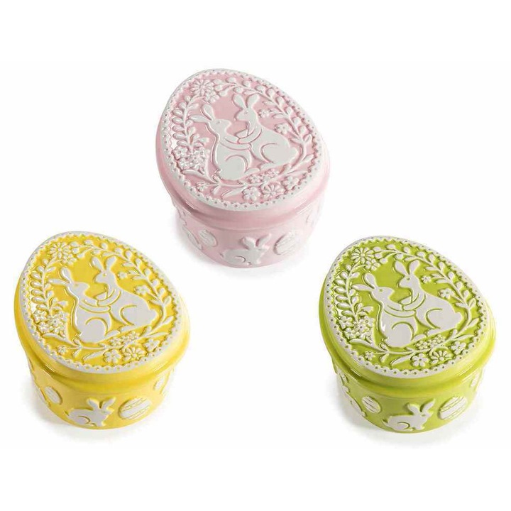 Set 3 Oua Paste ceramica multicolora cm 14 x 17 x 8,5 H