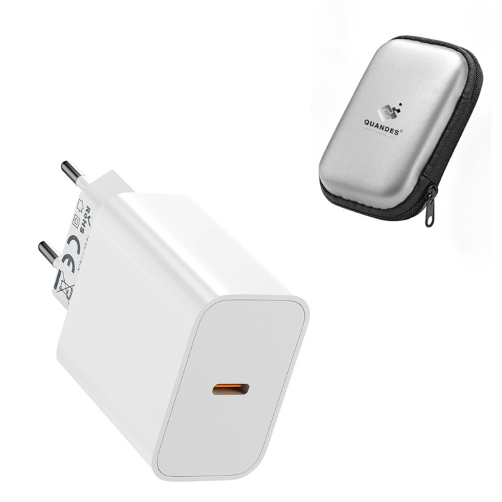 Töltő iPhone 16/iPhone 16 Pro Max-hoz, Gyors Töltés PD 20W, Type-C, tárolótáskával