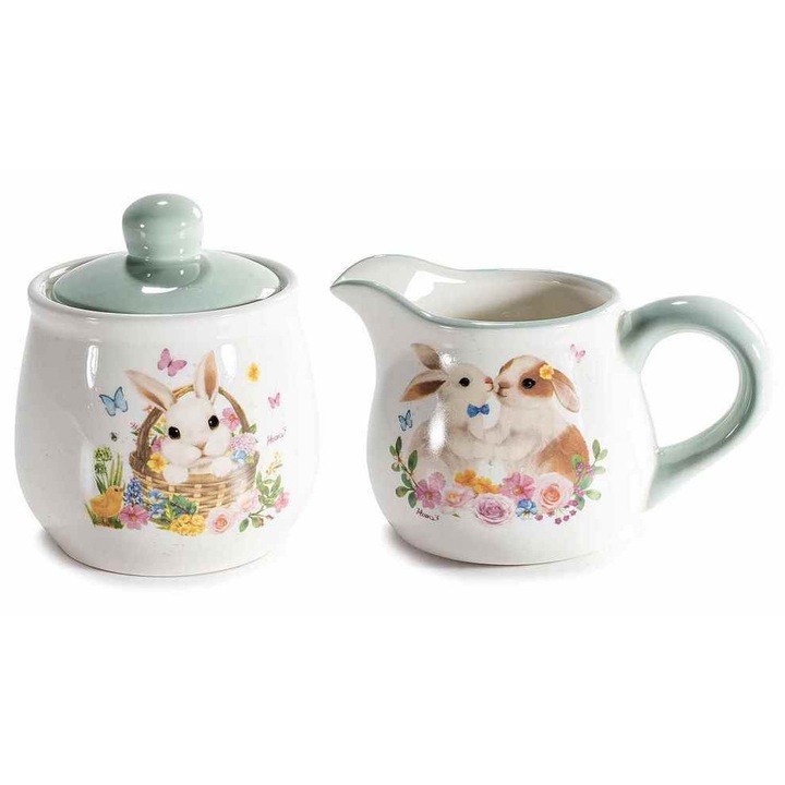 Set latiera, zaharnita Paste ceramica multicolora Ø9,5cmx11H, 13,5 x 9 x 8,5 H