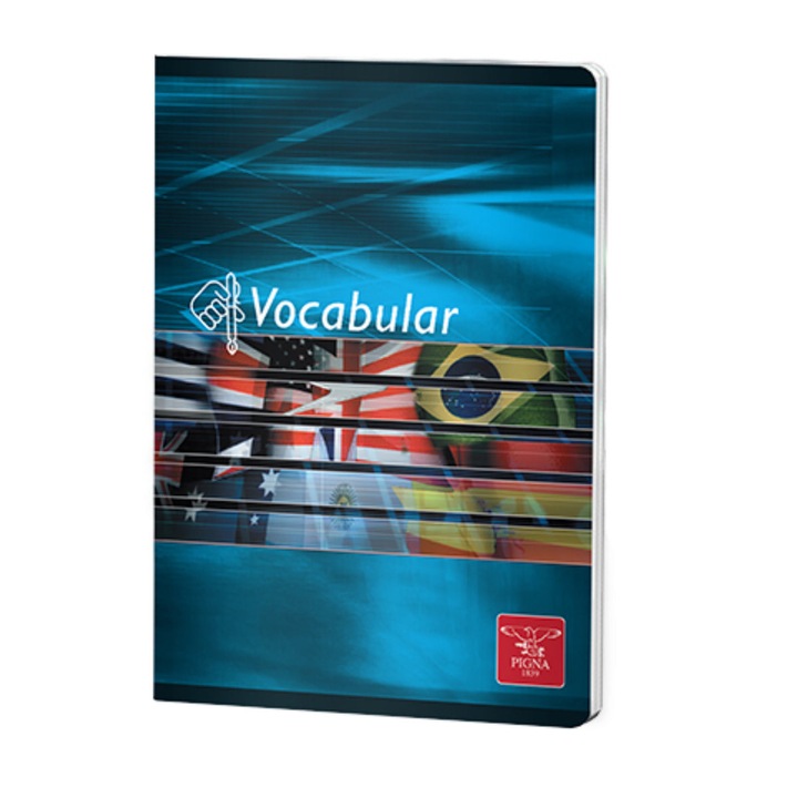Caiet Vocabular Pigna, 24 File, Design Multicolor, 12x17cm