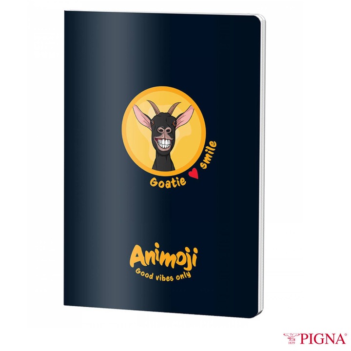 Caiet A4 60 File Dictando - Notite, Scolar si Birou, Design Animoji pe Fundal Negru