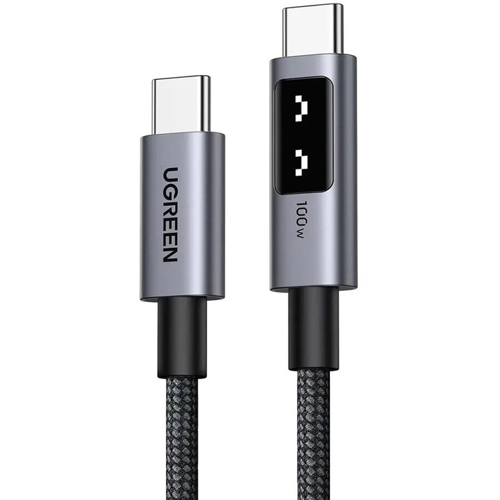 Cablu de Date USB-C la USB-C, 5A, 100W, 0.5m - L509 (45612) - Space Gray