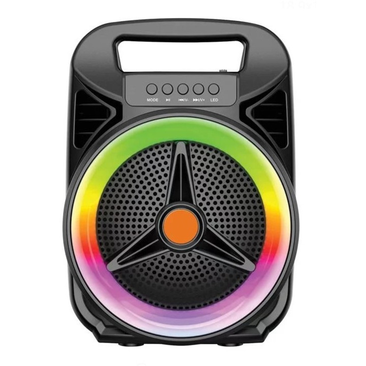 Boxa Karaoke portabila Wireless cu Microfon si LED, sunet 8W