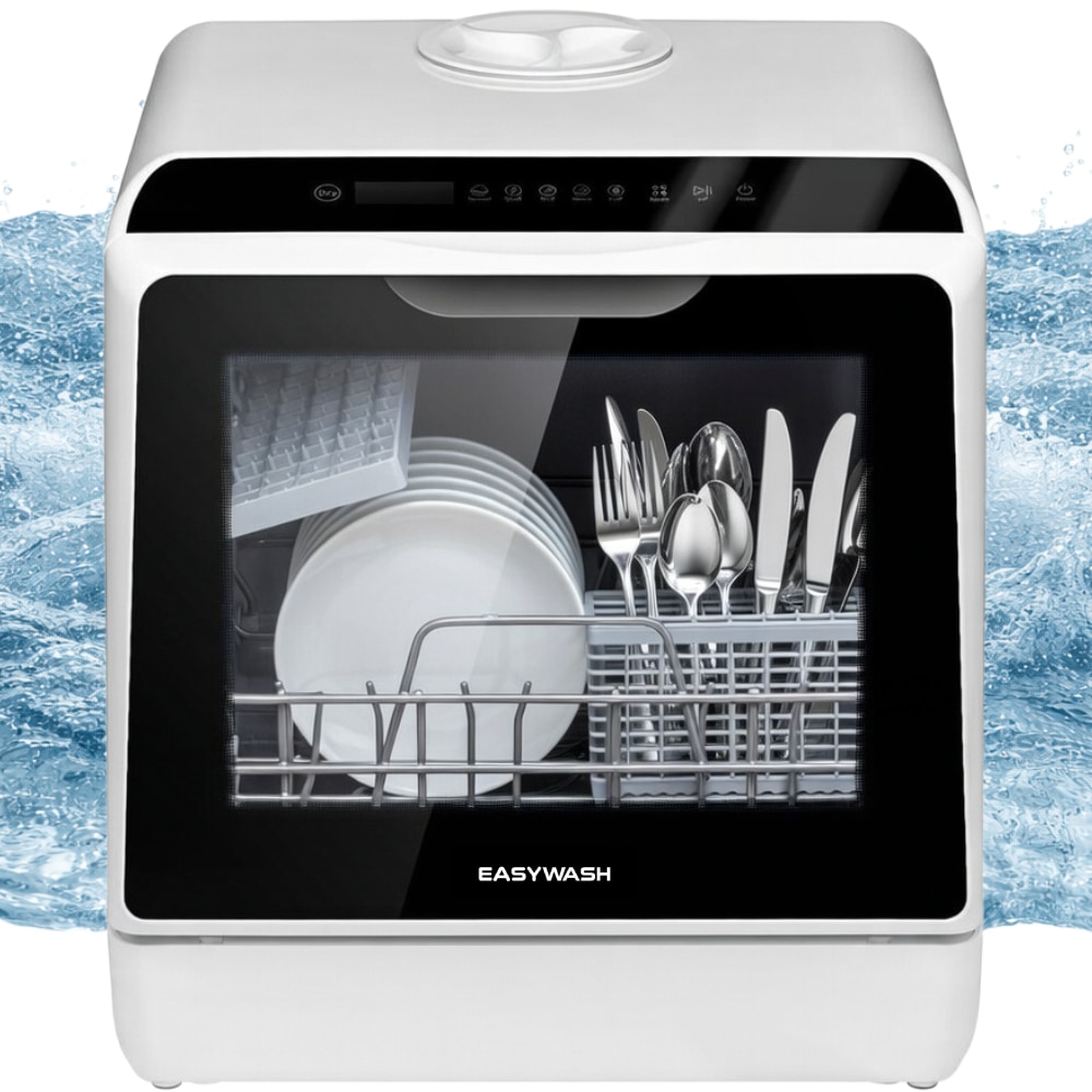 Mini masina de spalat vase cu instalare libera, pe blat, 6 programe, 5L