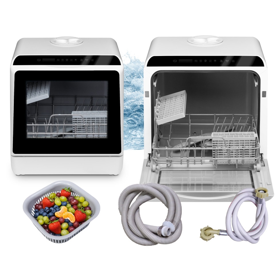 Mini masina de spalat vase cu instalare libera, pe blat, 6 programe, 5L
