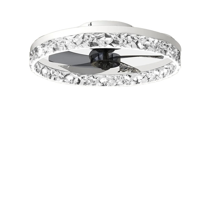 Ventilator de tavan, iluminat LED ajustabil, control de la distanta, alb, 60W