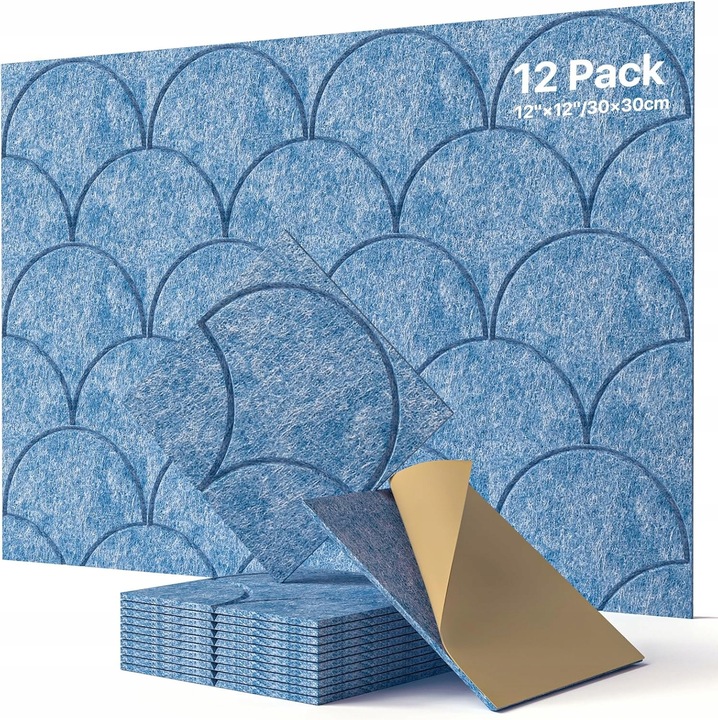 Set panouri acustice autoadezive 12 bucati 30x30cm