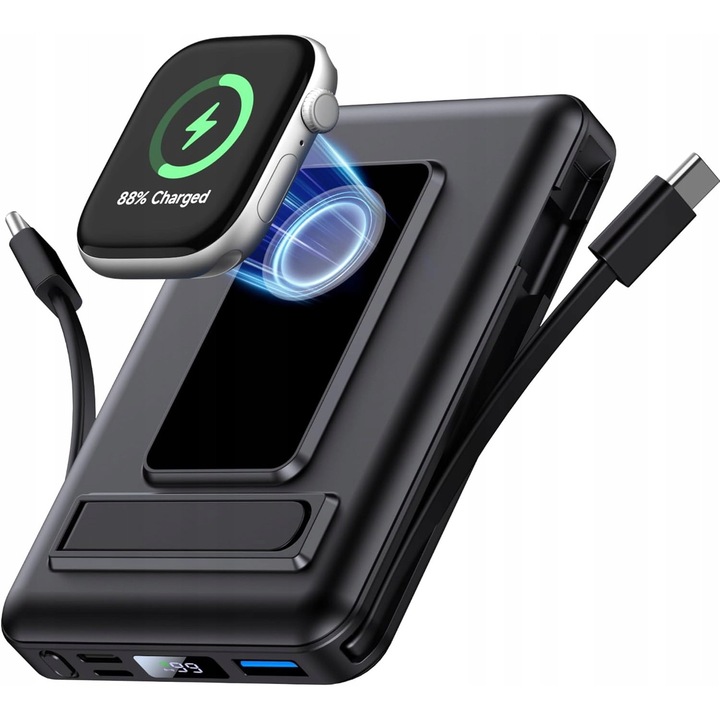 Power bank, 10000mAh, 20W, incarcare rapida, USB-C, negru