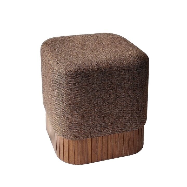 Taburet textil mdf maro 42 x 42 x 45 cm
