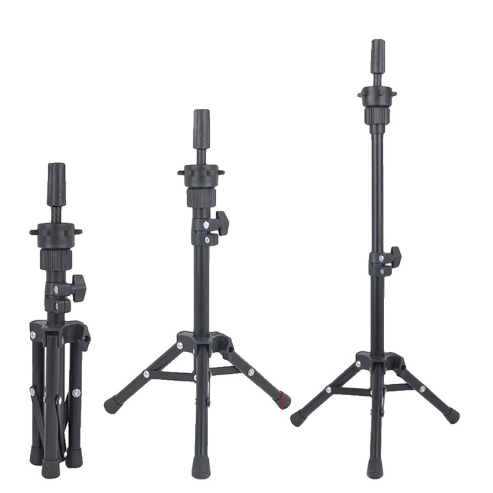 Suport pentru peruci, inaltime ajustabila 25-35 inch, design usor, baza tripodala
