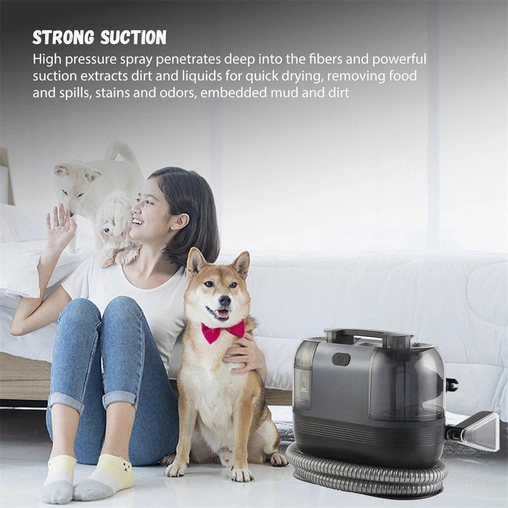 Aspirator pentru covoare, 1500W, putere de aspiratie puternica, cap de perie multifunctional, design compact
