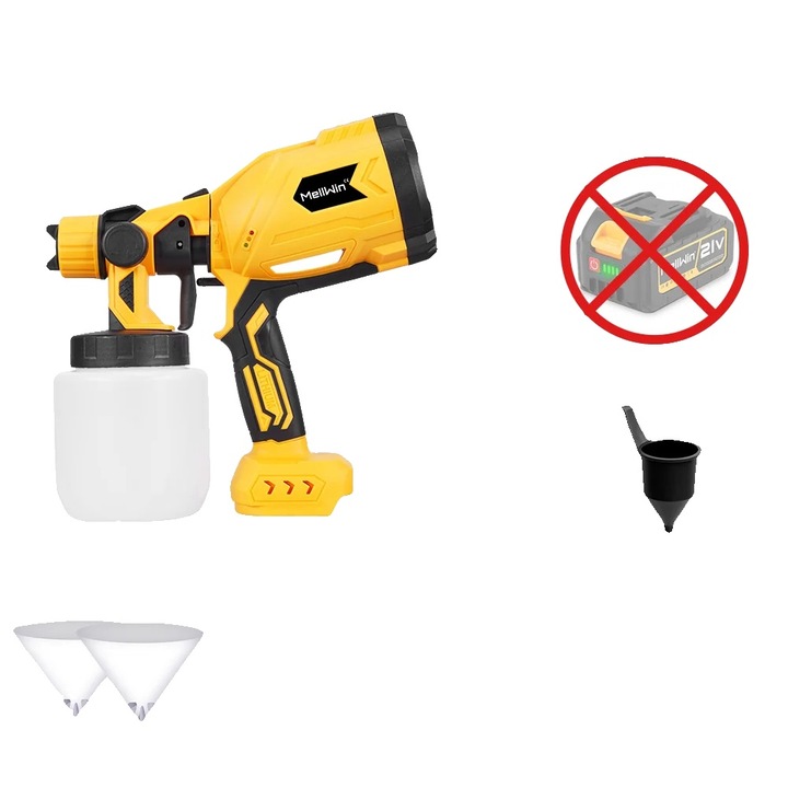 Pistol de vopsit, 1000ml, 4 duze din cupru, fara baterie