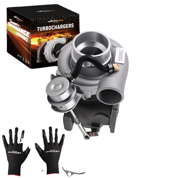 Turbocompresor, Turbina A/R 0.64, Compresor A/R 0.60, Dimensiuni 26x25x23 cm, Alimentare Ulei 12 mm, Putere Pana la 350 CP