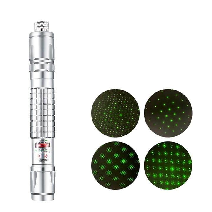 Laser Pointer, Focus Ajustabil, Design Usor, Verde, 15.5cm