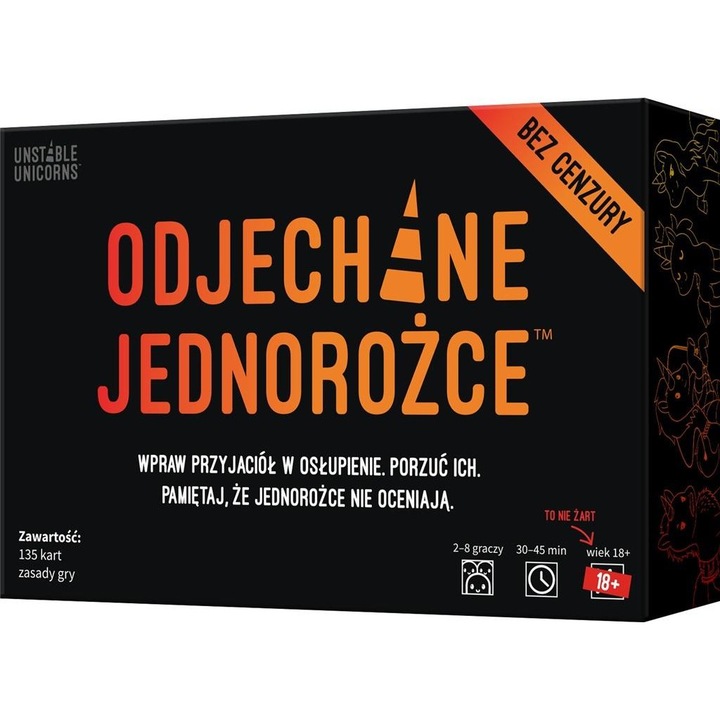 Társasjáték, Odjechane Jednorozce: Bez cenzury, 2 játékmód, felnőtteknek, többszínű
