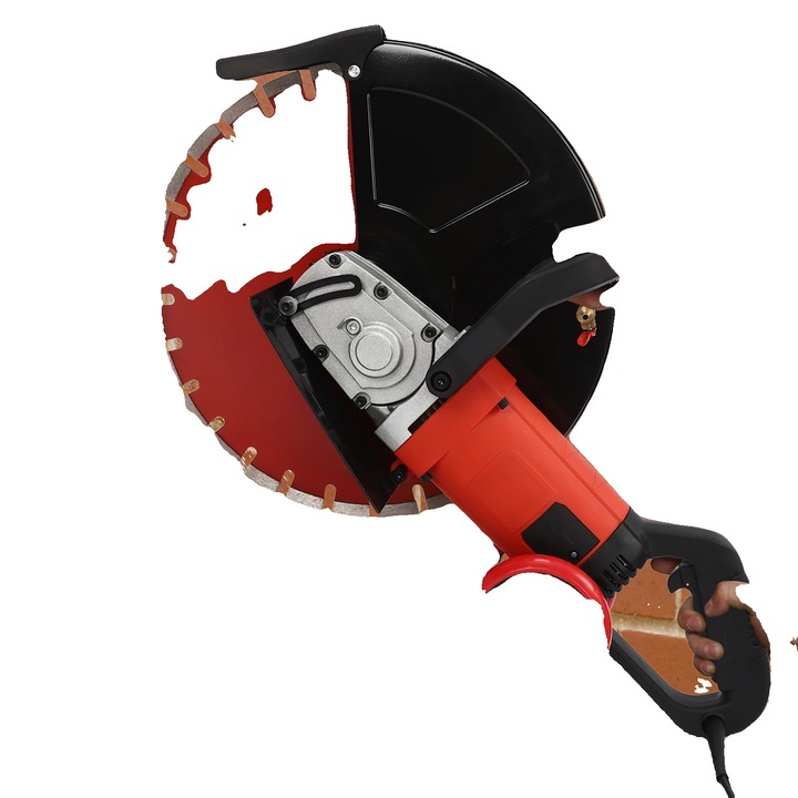 Ferastrau circular pentru beton, motor puternic, pompa de apa eficienta, rosu, adancime de taiere 165mm, 4000W
