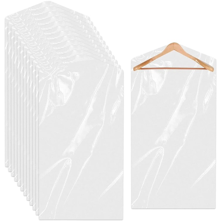 Huse pentru imbracaminte, 100x60cm, set 100 bucati, plastic, impermeabile, rezistente la praf
