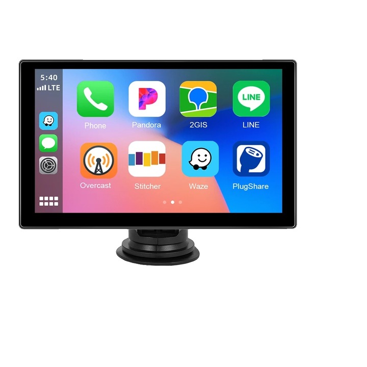 Camera auto DVR, 9 inch, touchscreen HD, conectivitate Bluetooth, cu cablu de alimentare+AHD, 26.5x18x9.5cm