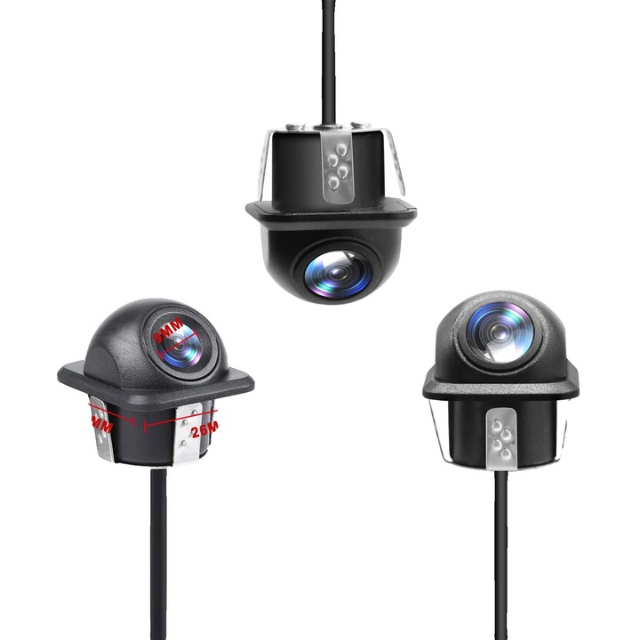 Camera de marsarier, 720P, unghi larg 175, design compact, 12V