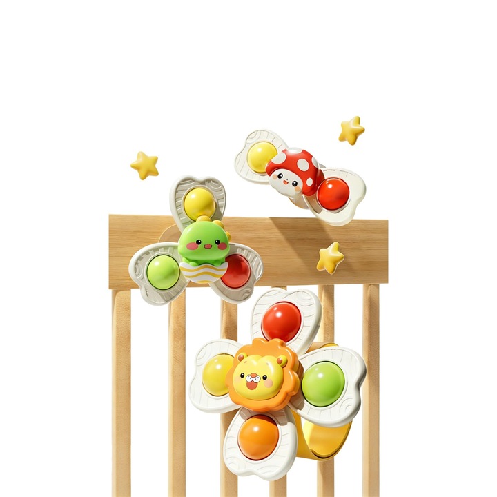 Jucarie interactiva pentru bebelusi, Animale, multicolor, 9.8x9.8cm