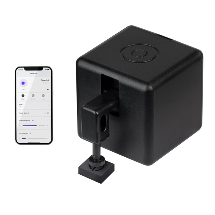 Устройство за задействане на превключватели, Duueyct, подходящо за FingerbotPlus, интелигентно управление Smart Life/Tuya, дистанционно, гласово, тактилно, съвместимо с Alexa и Google Home, черно
