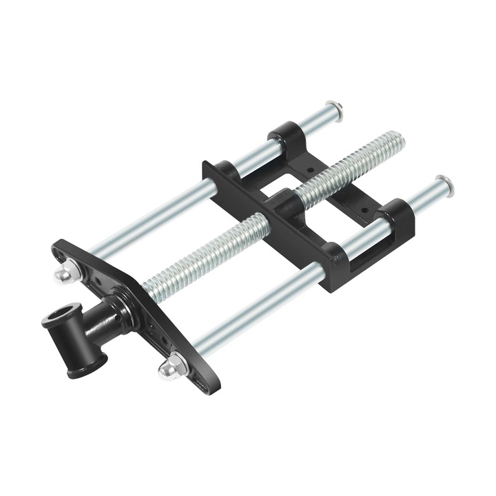 Menghina manuală pentru lemn, albastră, dimensiuni 35x22cm, deschidere maximă 23cm, construcție din fontă maleabilă