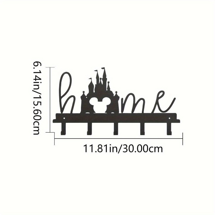 CIFBUY Disney Castle Home fekete fém kulcstartó 30x15.6cm