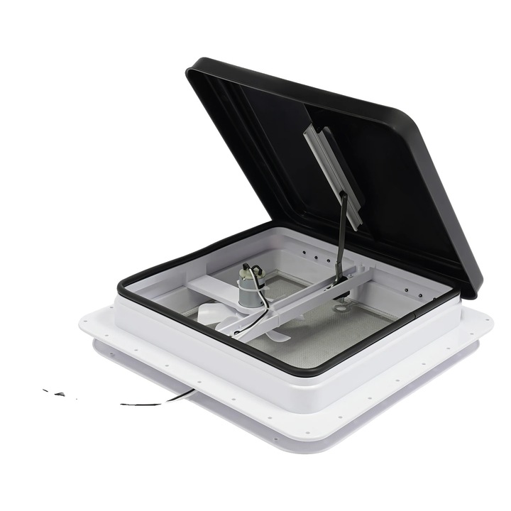 Trapa pentru rulote, impermeabil, montare pe acoperis, negru, 14x14 inch