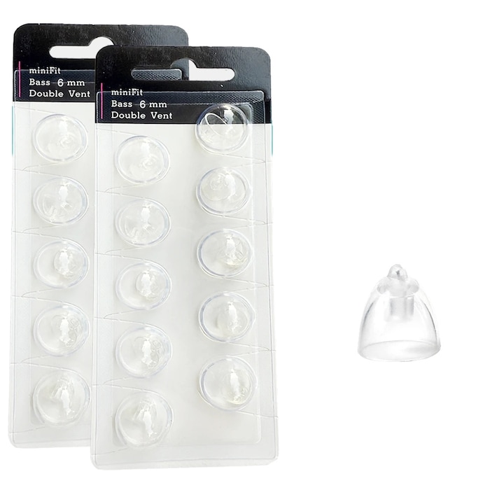 Dopuri pentru aparate auditive, 6mm, set de 2, confort sporit, material silicon moale