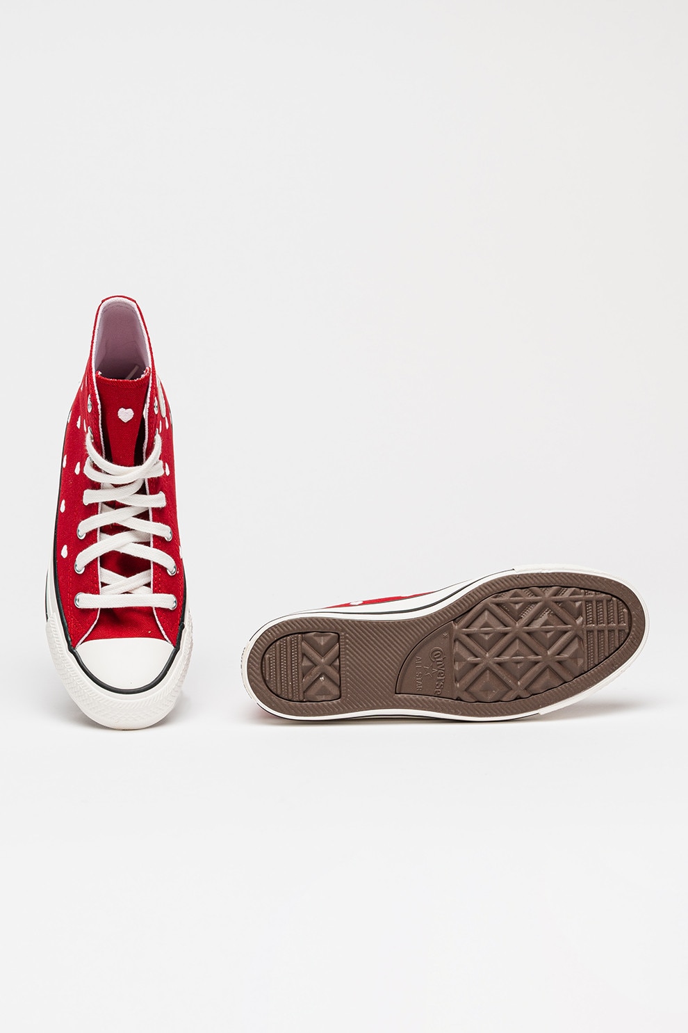 Converse, Tenisi mid-high cu imprimeu cu inimi Chuck Taylor All