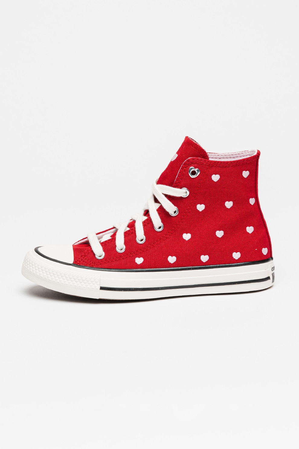 I♡ Converse, Tenisi mid-high cu imprimeu cu inimi Chuck Taylor All